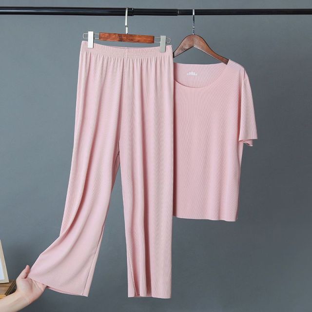 Trousers Womens Suit Summer Womens Loose Ice Silk Cool Thin Top Wideleg Pants Home Casual Pajamas