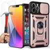 Protective Case - PROSHOP - for iPhone 13 Pro Max - Pink - Shockproof - Magnetic Stand