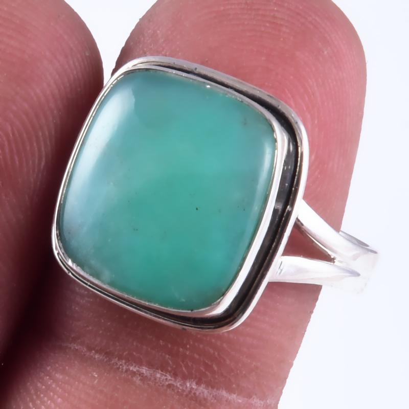 Natural Chrysoprase Gemstone Handmade 925 Sterling Silver Gift Ring S.8.5" S8k45