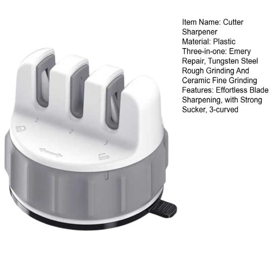 Мини-точилка для ножей Легкая заточка лезвий с прочной присоской Простая в использовании точилка для лезвий с 3 изогнутыми частями