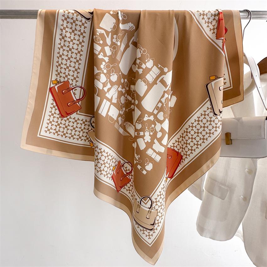 90 * 90 см новый твил шелк простой солнцезащитный теплый большой квадратный шарф шаль платок для женщин