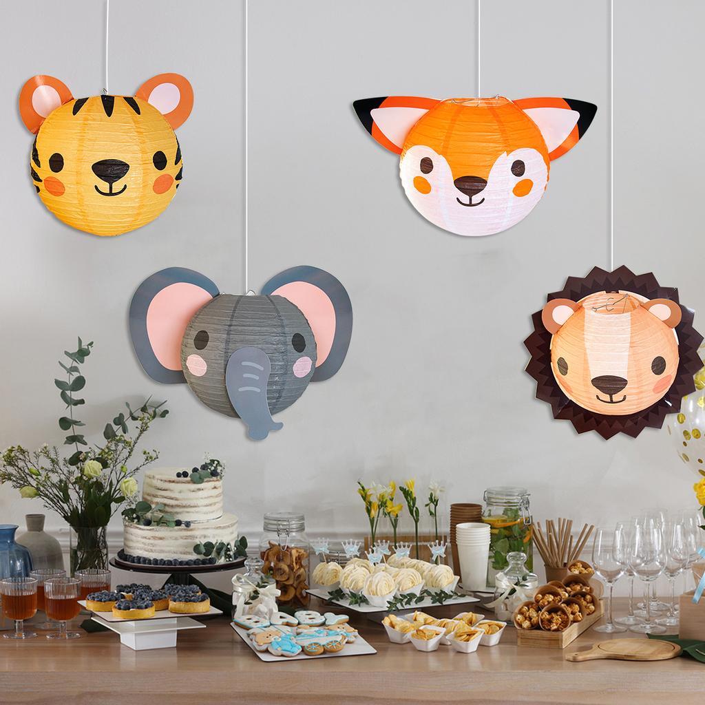 Animal Paper Lantern DIY Hanging Outdoor Lantern  Birthday Arrangement Forest Theme Jungle Party Atmosphere Decoration Safari