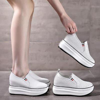 Прибытие Весна Лето Обувь Женская Мода Кроссовки Увеличение Роста Белые Толстые