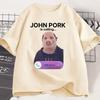 Футболка с надписью John Pork Is Calling Телефон Юмор Смешная графика свиньи Футболки Унисекс Женская одежда Хлопок Короткий рукав Оверсайз Футболки