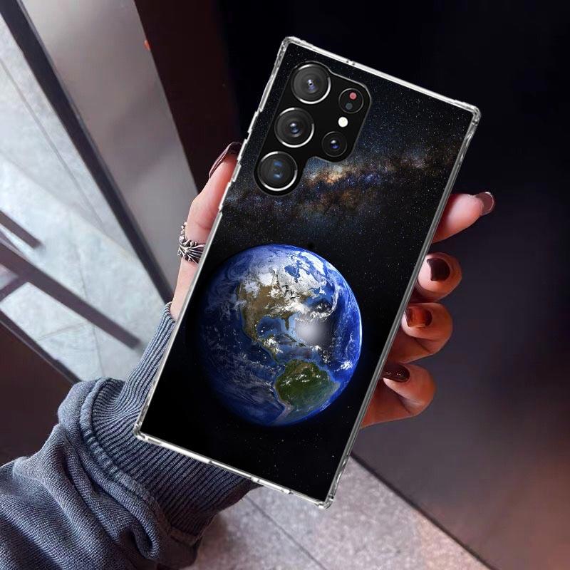 Earth Stars Space Phone Case For Samsung Galaxy S26 S25 Edge S24 S23 Ultra S22 Plus S21 S20 FE Soft TPU Back Cover Funda Galaxy