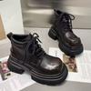Ботильоны на плоской подошве на платформе, женские повседневные туфли на высоком каблуке, зимние модные кроссовки 2025 года, трендовые готические ботинки для ходьбы на шнуровке, женские ботинки