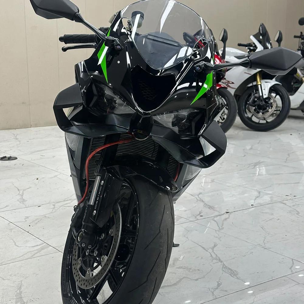 Боковые спойлеры прижимной силы, накладка крыла для KAWASAKI ZX6R ZX-6R 2026 2025 2024, мотоцикл, нейкед, боковое, переднее, аэродинамическое, ветровое крыло