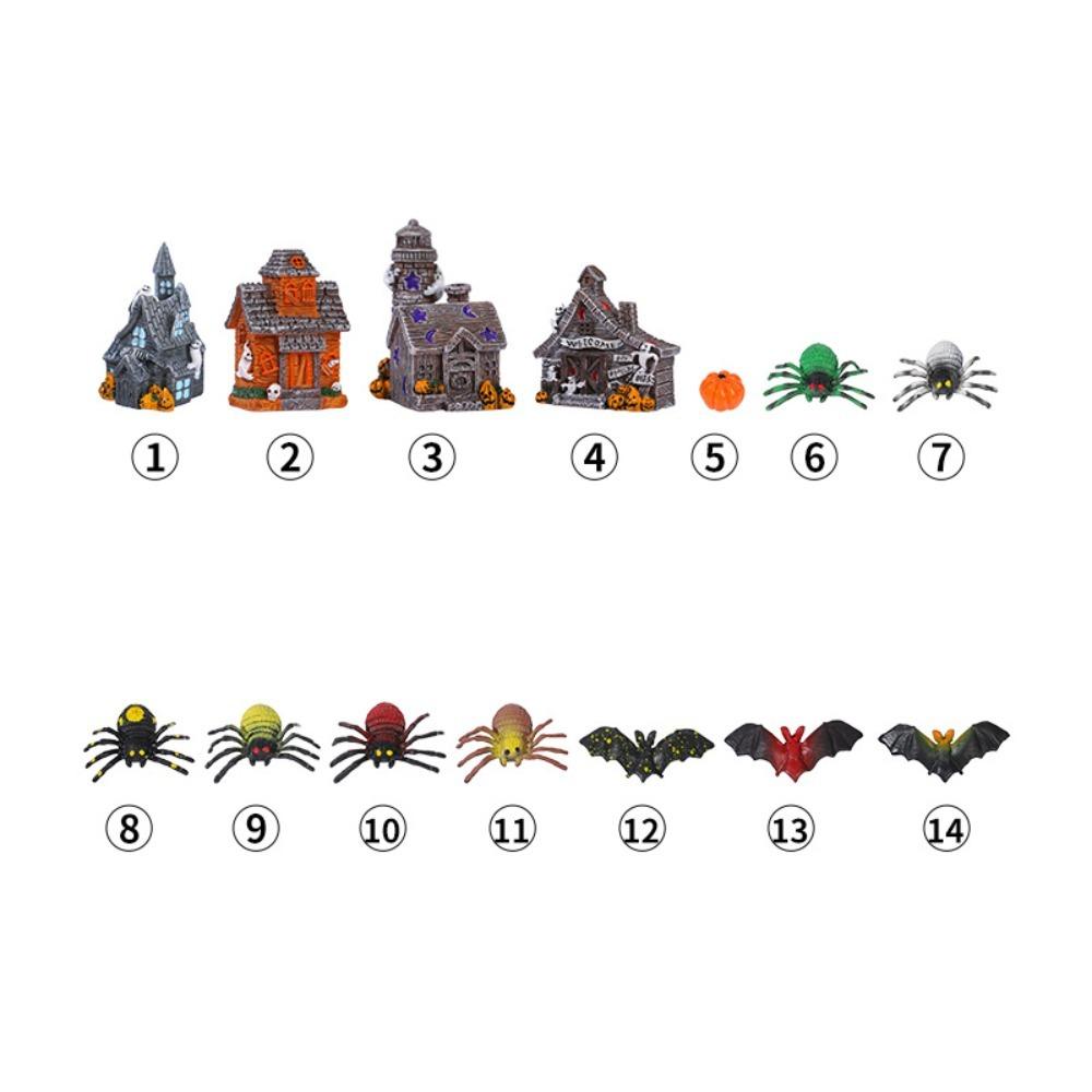 10pcs Resin Miniature Ornaments Halloween Desktop Figurines Cute Village Accessories Home Bar Decor