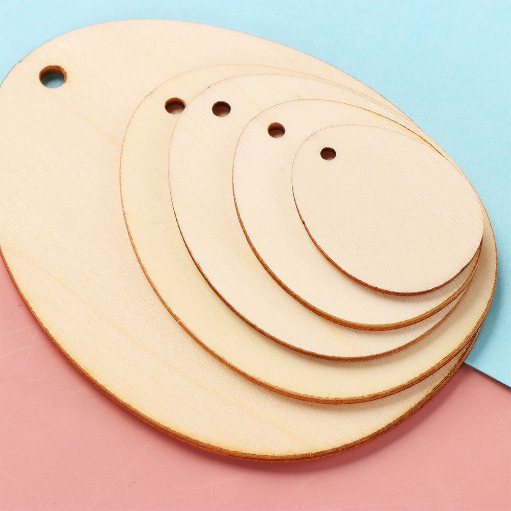 DIY Craft Household Wooden Drawing Graffiti Wood Chips Easter Decorations Wood Slice Easter Eggs