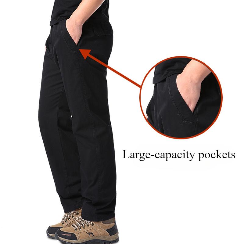 Повседневные брюки мужские весенне-осенние хлопковые брюки-карго большие спортивные брюки свободные прямые мужские рабочие брюки с эластичной резинкой на талии