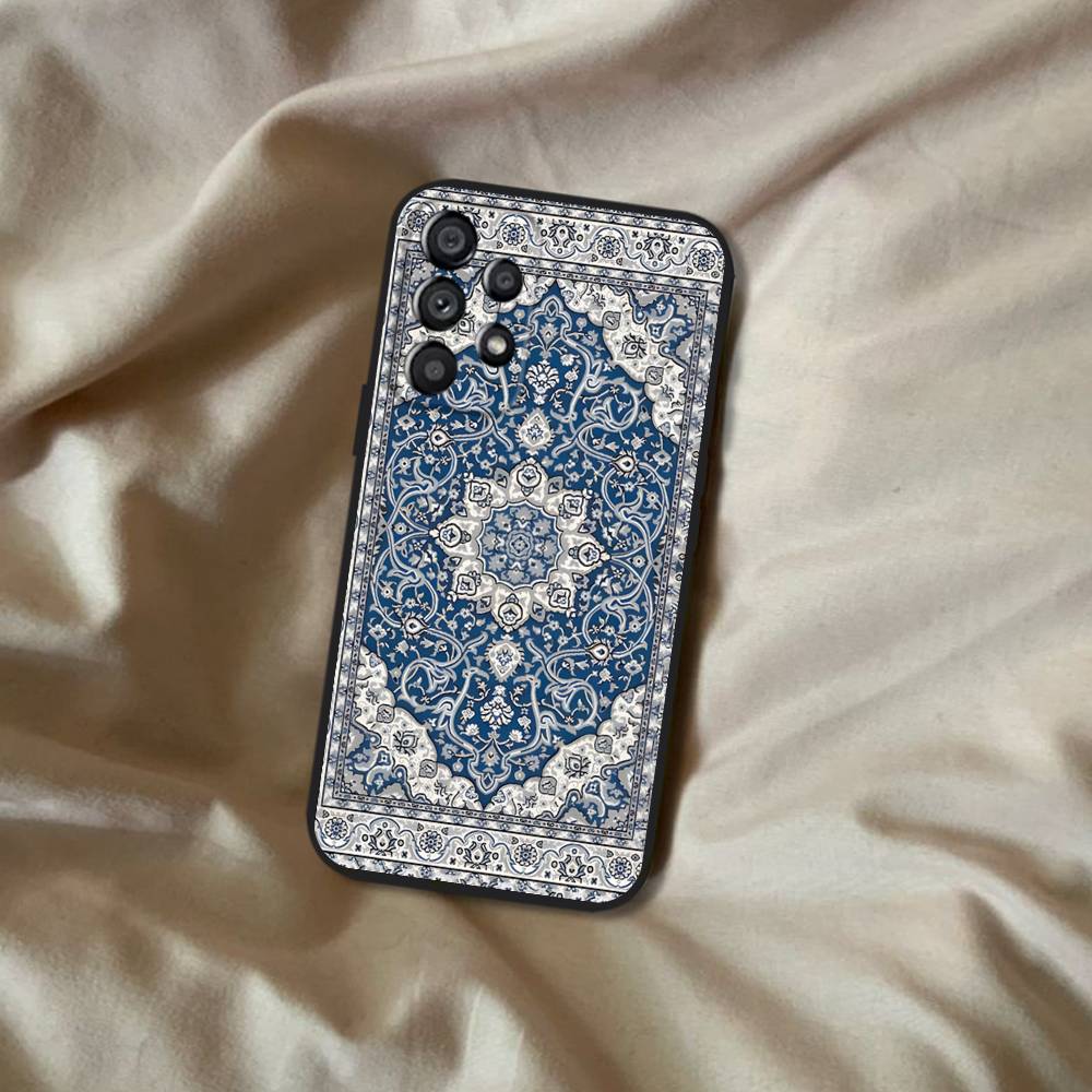 Чехол для телефона с цветочным узором персидского ковра для Samsung Galaxy A20,A21s,A22,A31,A32,A52,A53,A72,73,A80 Мягкий черный чехол