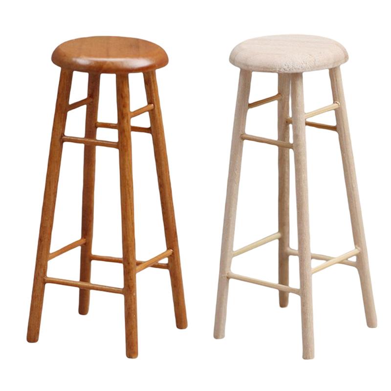 1:12 миниатюрный высокий табурет для кукольного домика, барный стул, круглый стул, модель, мебельный декор