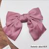 Korean Red Satin Bow Hairpin for Girls - Duckbill Clip Hair Accessory