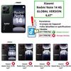 Coque et tour de cou pour Xiaomi REDMI NOTE 14 4G (Global Version) - TPU Souple Transparent Cordon Noir réglable Phonillico®