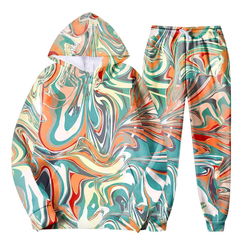 Мужской спортивный костюм с капюшоном, унисекс, двухсекционная одежда для бега, пуловер с длинными рукавами, толстовки с капюшоном + комплект спортивных штанов