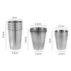 4Pcs Stainless Steel Mugs with Cup Cover Outdoor Portable Wine Cup 30ml/70ml/170ml Mini Reusable Mugs for Juice Beer Whisky