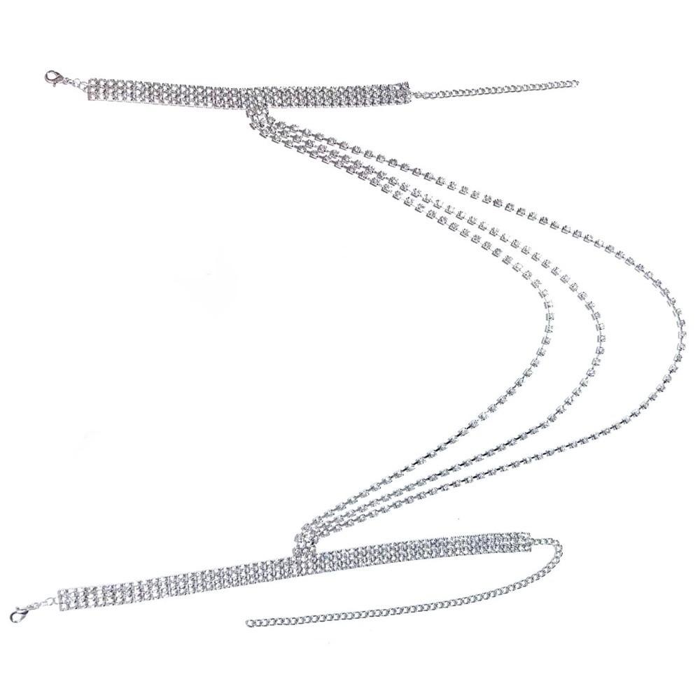 Adjustable Tassel Arm Chain Multilayer Rhinestone Bracelet Up Down Arm Bangle  Arm Accessories