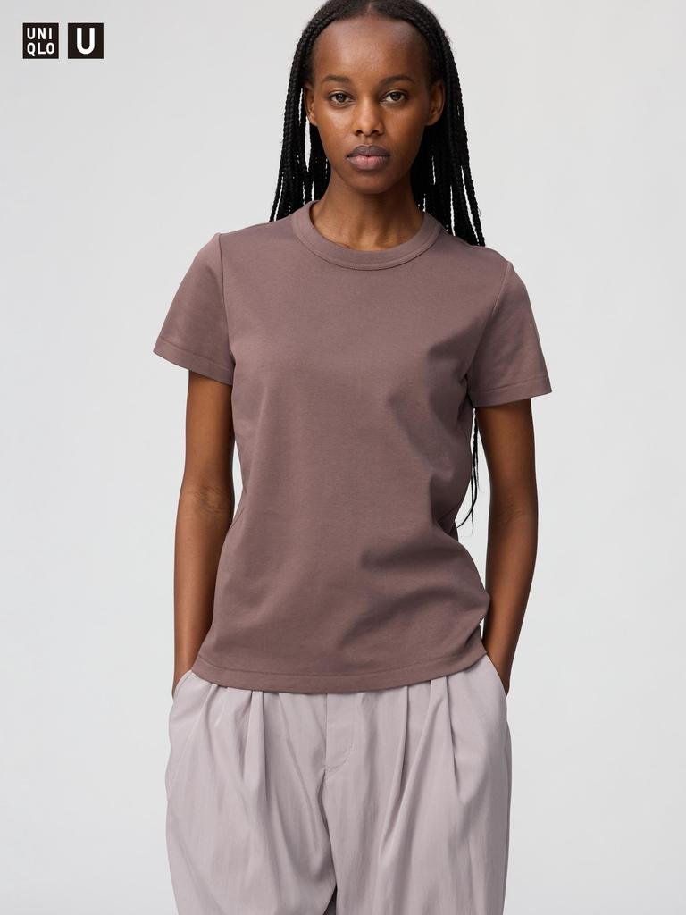 Uniqlo 483456 Женская футболка с круглым вырезом с коротким рукавом Базовый повседневный топ Япония