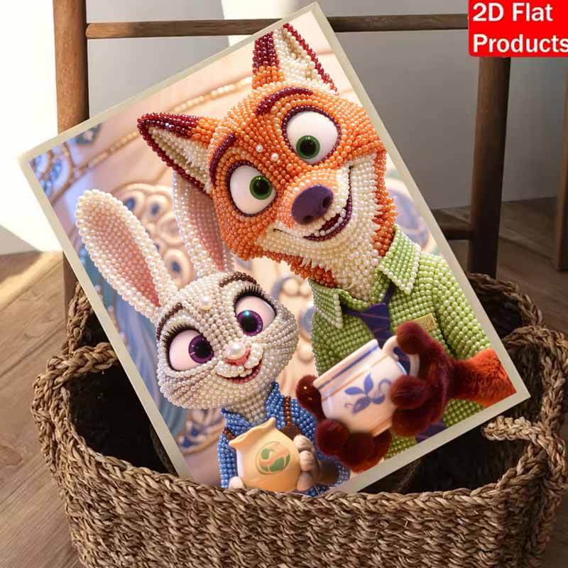 Disney Zootopia Pearl Painting Handmade DIY Pearl Art Painting Simple Living Room Hanging Painting Decoration