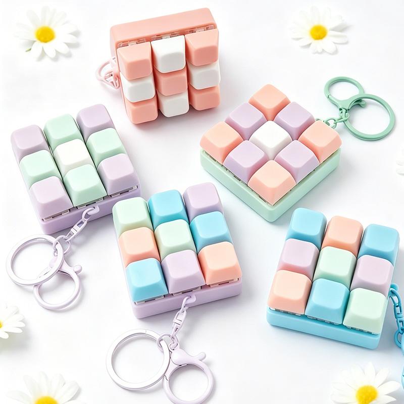 Ninekey Tetris Fingertip Pressing Key Keychain Adult Stressrelieving Finger Keyboard Game Key Chain Stressrelieving Magic Toy