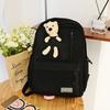 Korean Style Bear Backpack Large Capacity Stylish Nylon Soft Double Shoulder Bag
