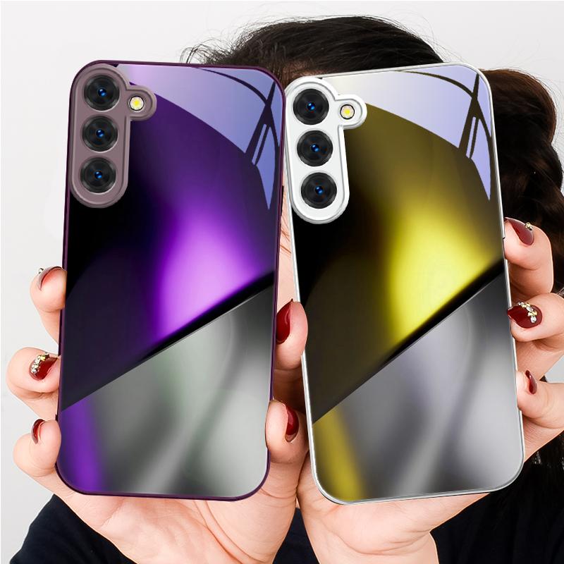 Загадочный цвет и свет Для Samsung S26 S22 S8 9 10 S20 Ultra S21 Pro S22 Plus S23 FE S24Ultra S25 Edge S24+ Стеклянный Чехол для Телефона