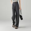 Hanging elastic waist casual wide leg pants for women in summer 2025, thin, fashionable, loose and versatile, slimming and floor hugging pants