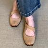 2024 Spring and Autumn Fashionable and Versatile Women's Shoes New Square Toe Solid Color Comfortable Women's Flat Shoes