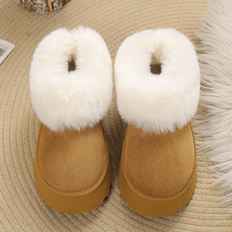 Зимние новые женские универсальные плюшевые хлопковые ботинки, короткие, с вельветом для сохранения тепла