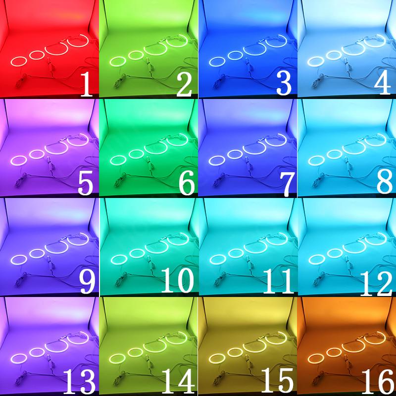 Multi-Color RGB LED Angel Eye Halo Rings Light For BMW 1 Series E81 E82 E87 E88 Halogen