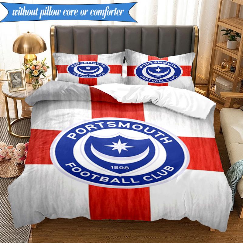 3PCS Ports Fc Crest Printed Soft Bedding Set,Including 1pc Duvet Cover And 2pcs Pillowcases Perfect for Bedroom, Dormitory, Fan gift
