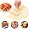 1 Pc Plastic Lattice Pastry Cutter Roller, Quick Easy Dough Embossing Tool for Baking and Decorative Puff Pastry Topping