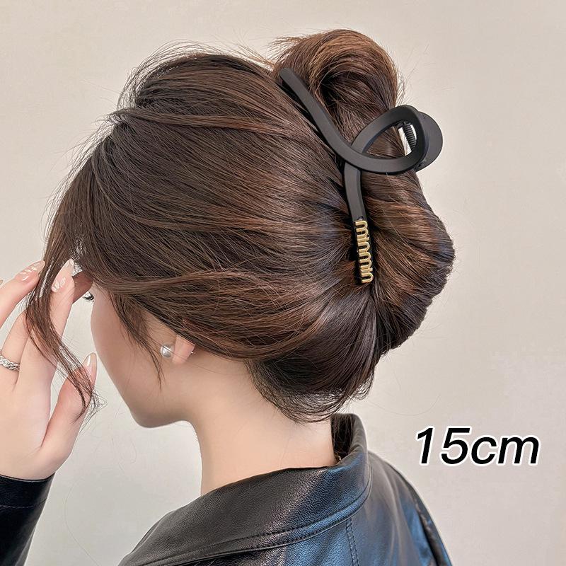 Элегантная большая заколка для волос для женщин 2025 - Шикарный дизайн 'акула' для густых волос