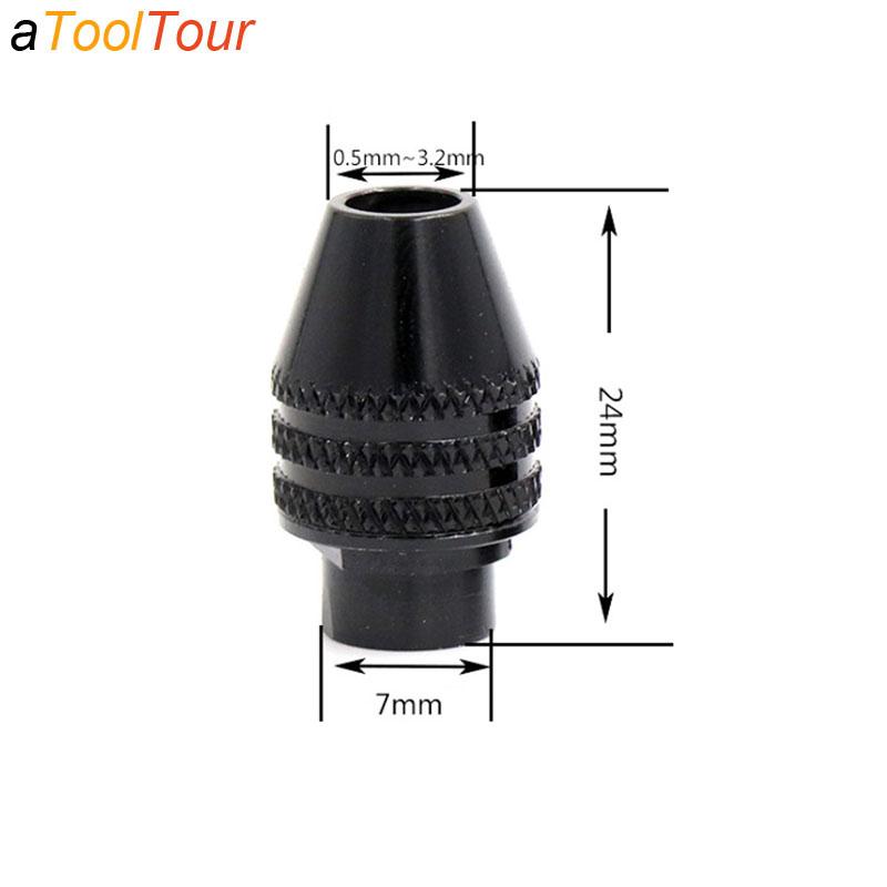 Mini Multi Keyless Drill Chuck Adapter Collet ScrewDriver 0.5-3.2mm Quick Change Cartridge on Screw DriverThree-Jaw for Dremel