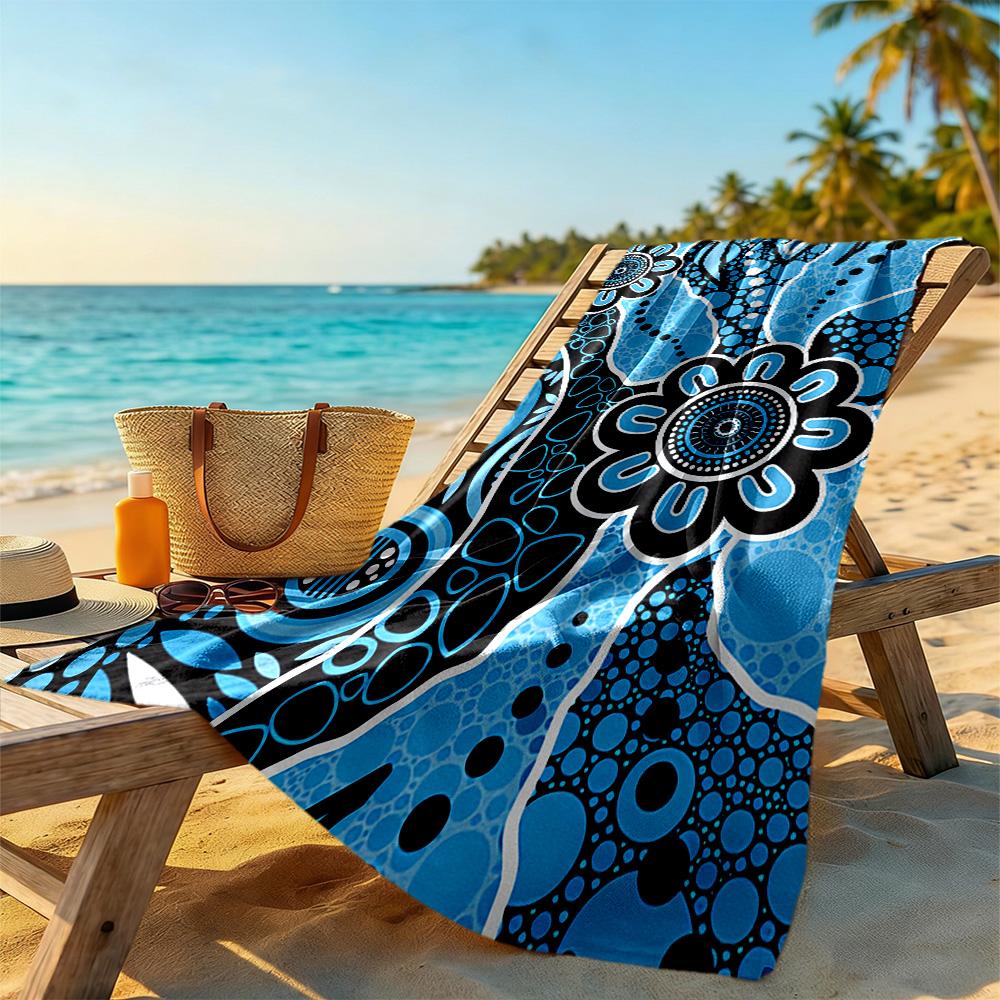 Australian Aboriginal Style Beach Towel Quick-Dry Soft Microfiber Comfortable Lightweight