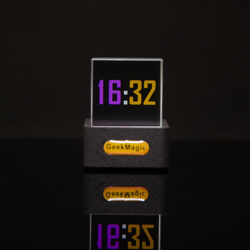 GeekMagic GIFTV Хрустальная Голографическая Настольная Декорация Умная Метеостанция Цифровые Часы с GIF-Анимацией
