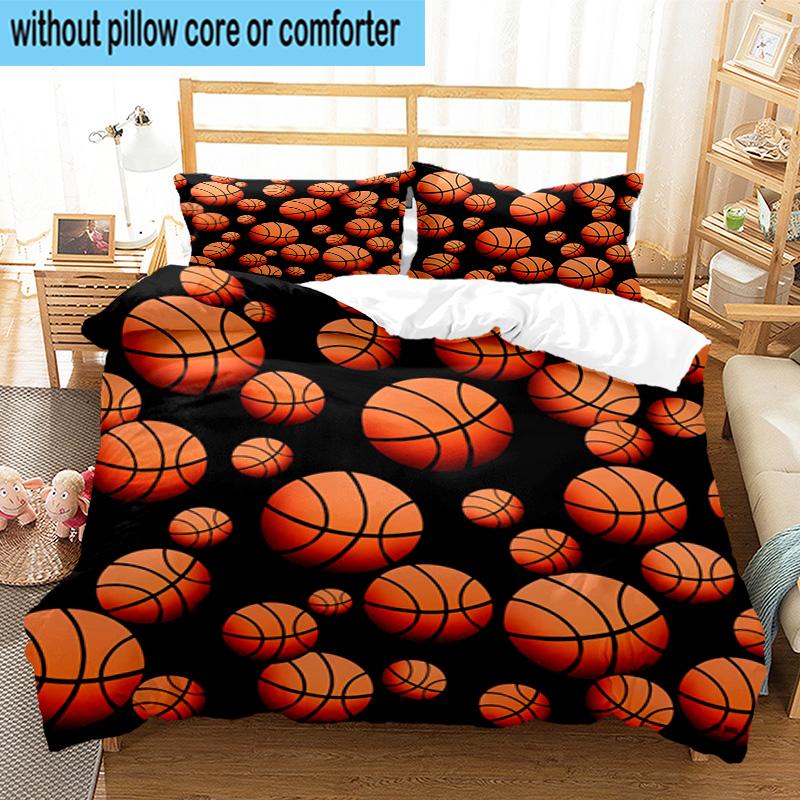 3PCS Basketball Pattern Background 3pcs Bedding,Including 3PCS Duvet Cover And 2pcs Pillowcases Perfect for Christmas,Ideal for Bedroom, Dormitory