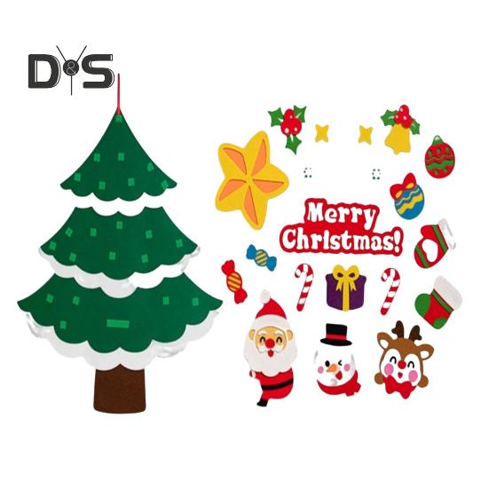 Рождественская елка из фетра своими руками для малышей, большая светящаяся рождественская елка с Санта-звездой, конфетными фигурками, детская развивающая игрушка