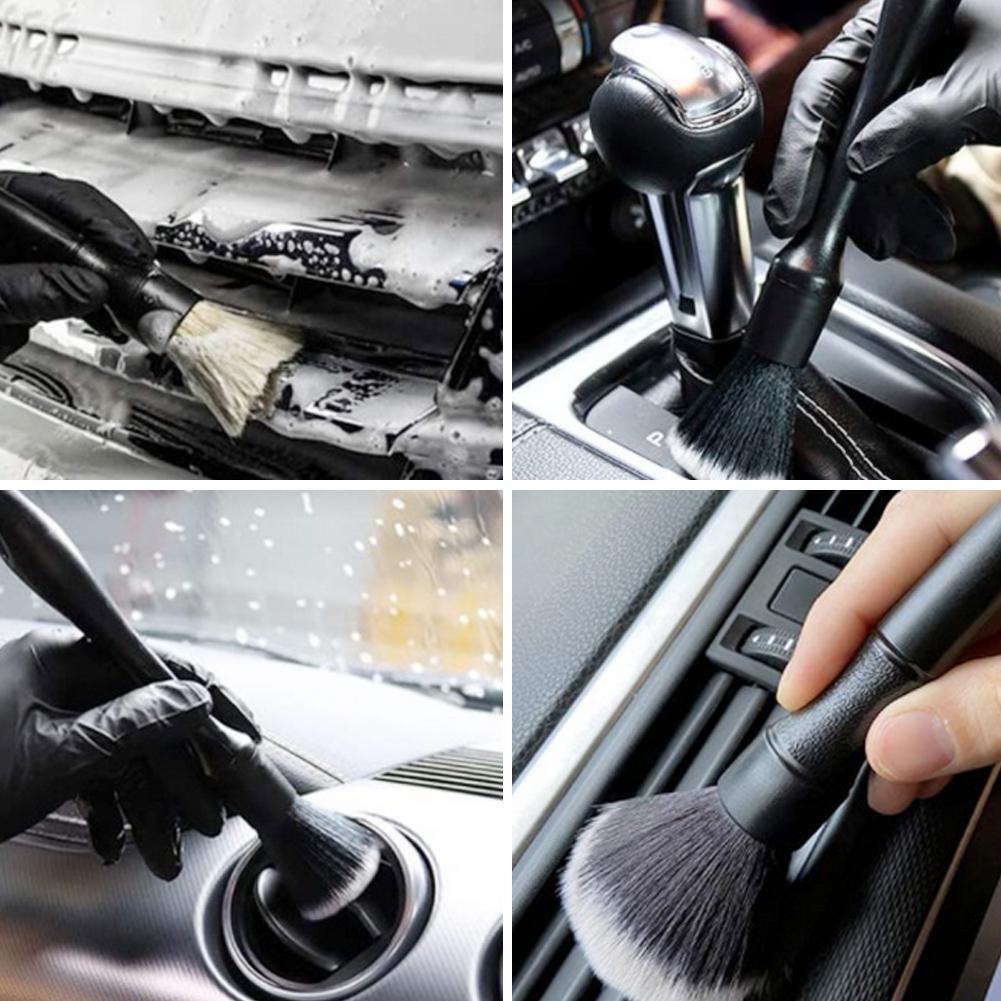 3PCS Automotive Gap Details Brush Ultra Soft Car Interior Dust Removal Brush Instrument Panel Air Outlet Deep Cleaning Tool
