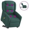 VidaXL Electric Massage Recliner Dark Green Fabric 3303230