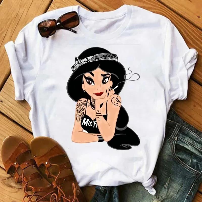 Kawaii Unisex Princess Cotton T-Shirt Summer Tops Harajuku Cartoon Graphic Tees Cute T-shirt Blouses