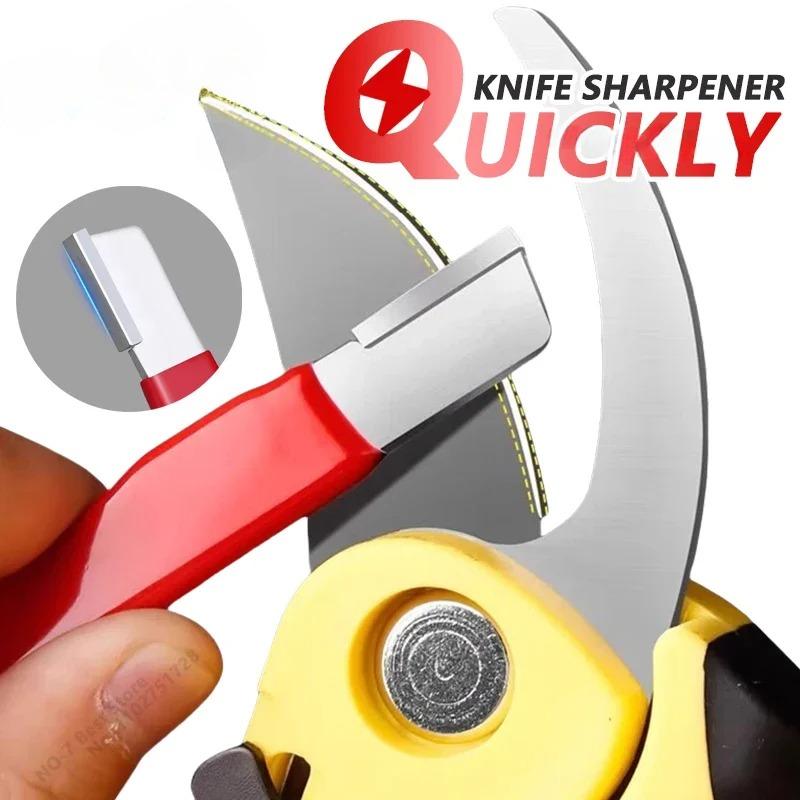 Professional Kitchen Knife Sharpener - Tungsten & Diamond Ceramic Sharpening Stone for All Blades Including Garden Scissors