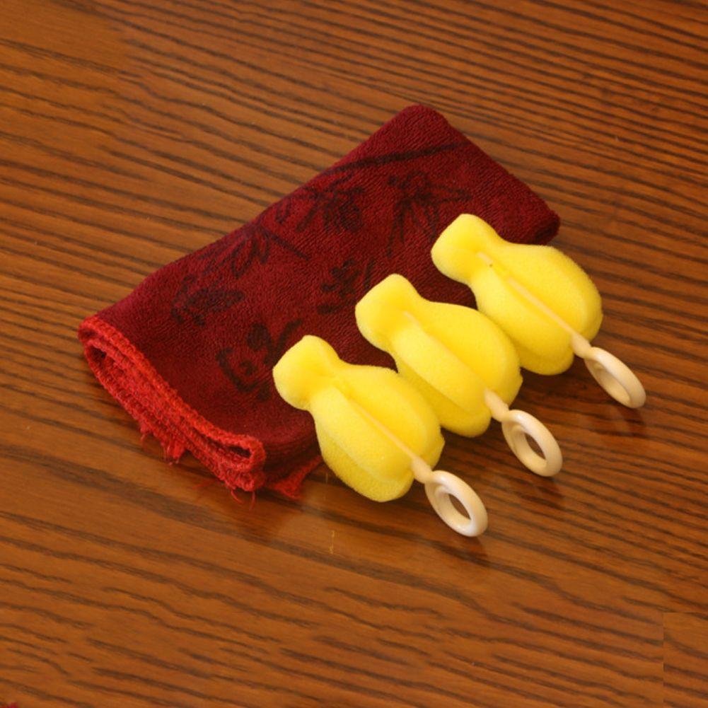 clean Sponge Yellow Feeding Bottle Brushes Pacifier Cleaner 360 Degree Rotating Baby Nipple Brush