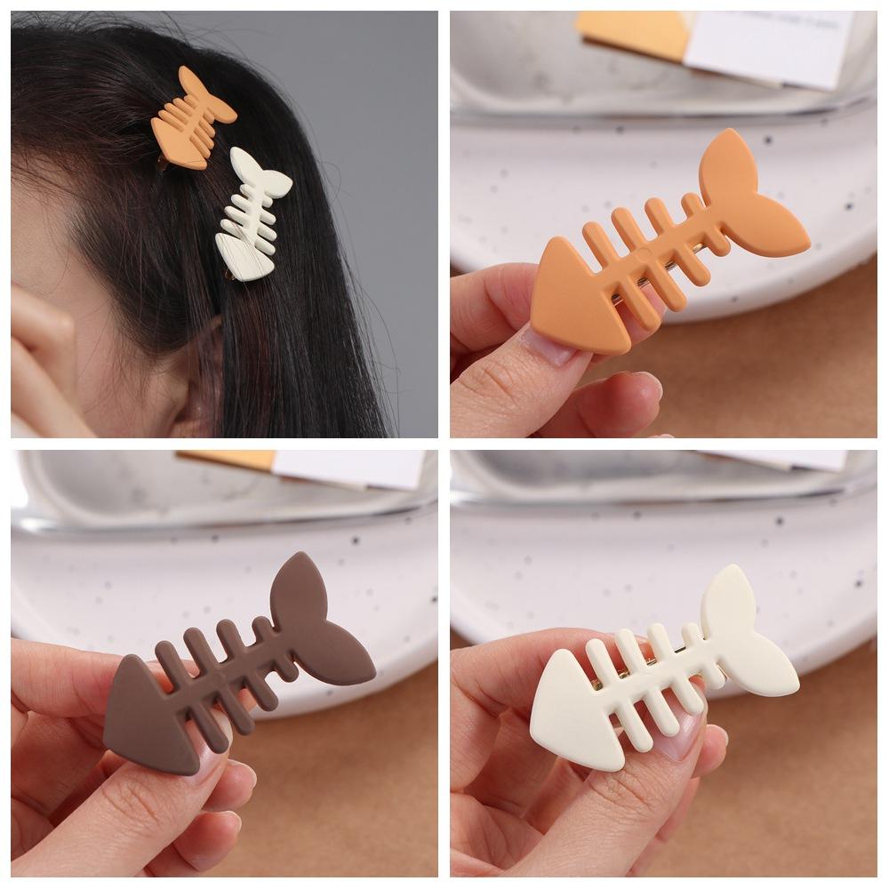 Y2k Fish Bone Hair Clip Plastic Geometry Hair Accessories Lovely Gift