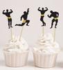Дарлинг Сувенир| Девичник, кекс, топперы, бодибилдер, силуэт, украшение для торта, спорт, упаковка из 40 штук (4