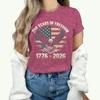Unisexs American Vintage 17762026 Tshirt 250 Years Of Freedom Print Casual Tshirts Short Sleeve Tops