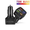 75 Вт USB автомобильное зарядное устройство для прикуривателя 6 портов USB зарядное устройство для iPhone 13 12 Pro Samsung Xiaomi портативное зарядное устройство для мобильного телефона