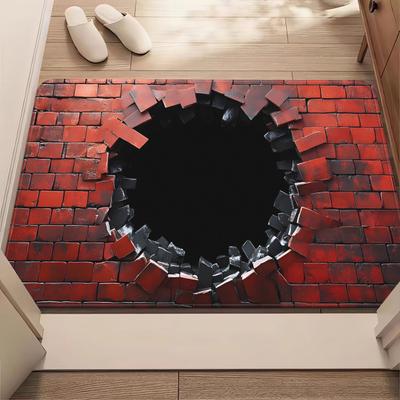 3D Напольный коврик с реалистичной иллюзией ямы Нескользящий коврик из кристального бархата для прихожей, гостиной, входной зоны, дверной коврик, домашний декор