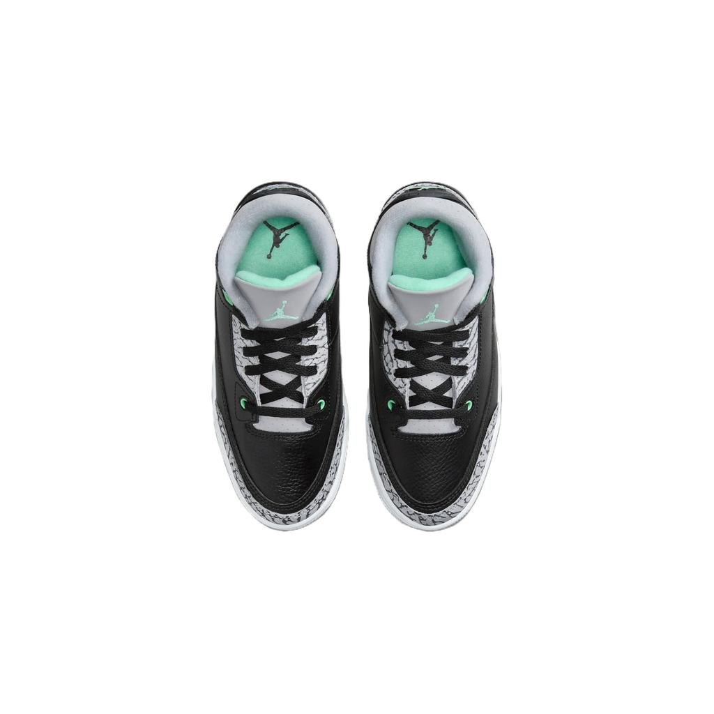 Кроссовки Air Jordan 3 Retro PS Green Glow Kids Black Wolf-Grey White DM0966-031