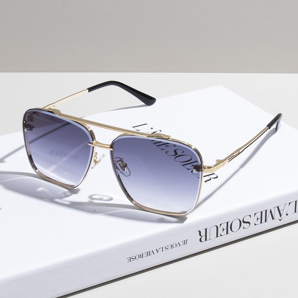 Модные квадратные солнцезащитные очки мужские винтажные с большой оправой женские с градиентными линзами солнцезащитные очки люксовый бренд металлические панк очки